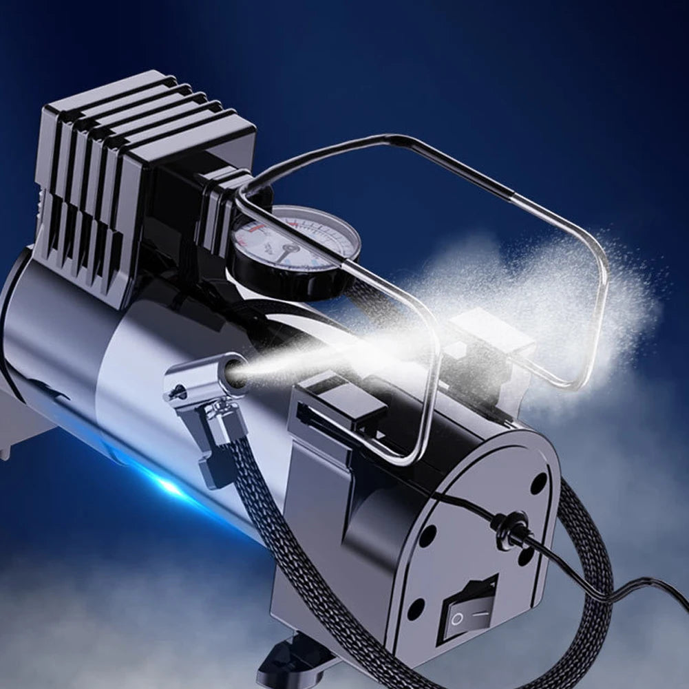 12V Electric Tire Inflator Cylinder Power System Car Pump Heavy Duty