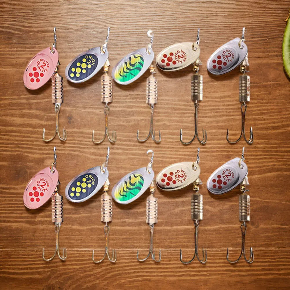 Metal Spoon Spinner Fishing Lure Treble Hook Spoonbait Crankbaits