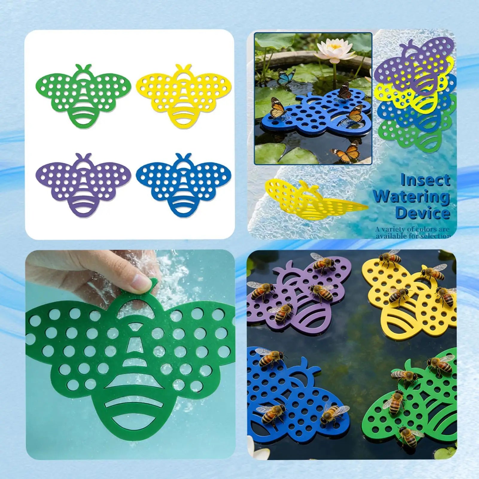 4-Pack Floating Bee Island Waterer – Anti-Drowning Bee Drinker Bee Waterer Station Zpaxo