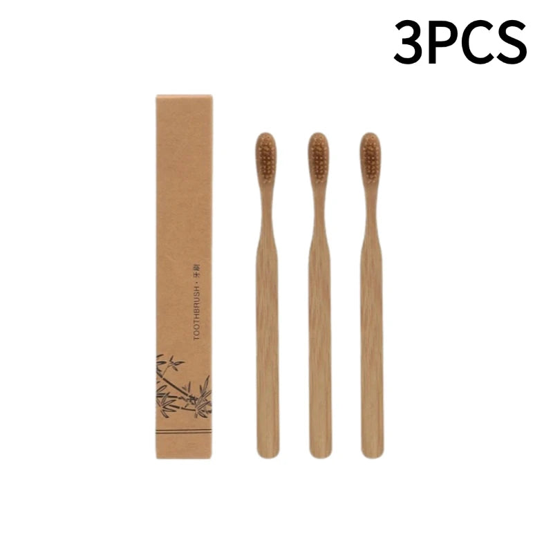 1-10PCS Disposable Toothbrush Soft Bristles Toothbrush Single Wrapped Bamboo Toothbrush Travel Deep Cleaning Oral Care Brush Zpaxo 3PCS