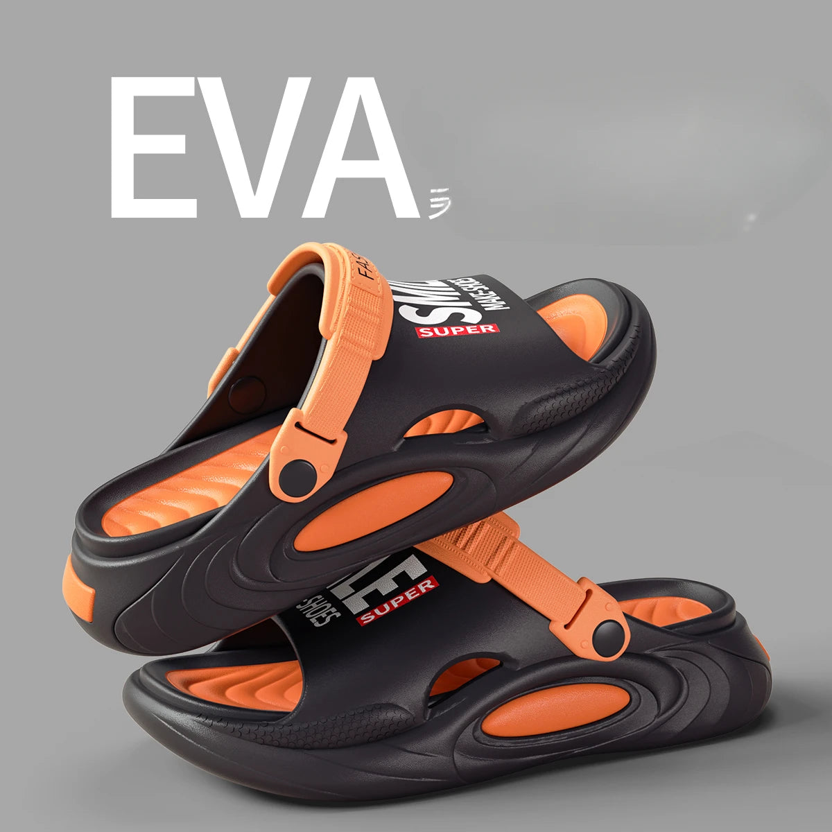 Outdoor Women Mens Summer 2025 Men's Slippers EVA Lightweight Slides Zpaxo Orange 44-45