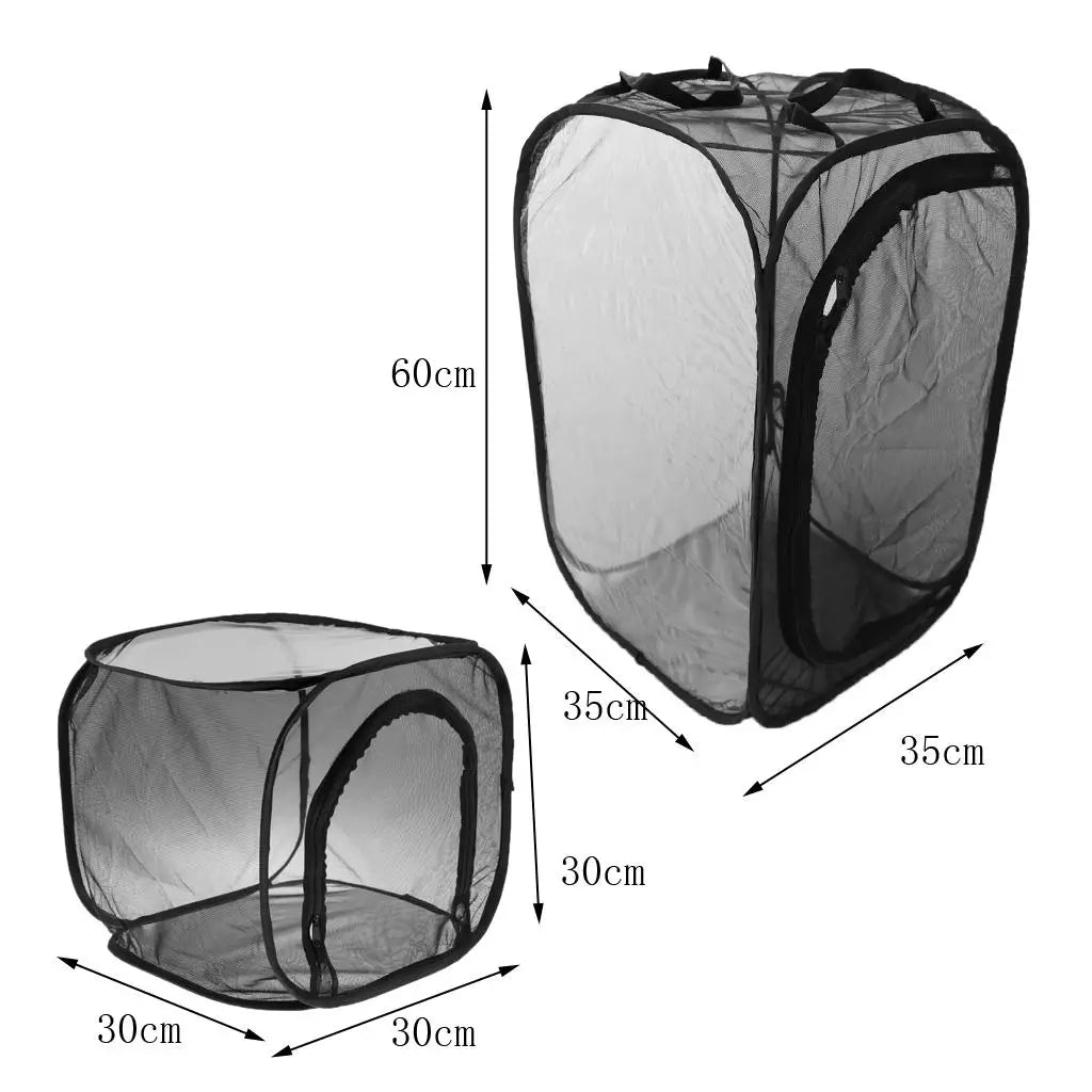 Butterfly Habitat Cage Insect Net Mesh Terrarium Pet Cage Incubator Foldable - Large Zipper Opening for Easy Feed Zpaxo