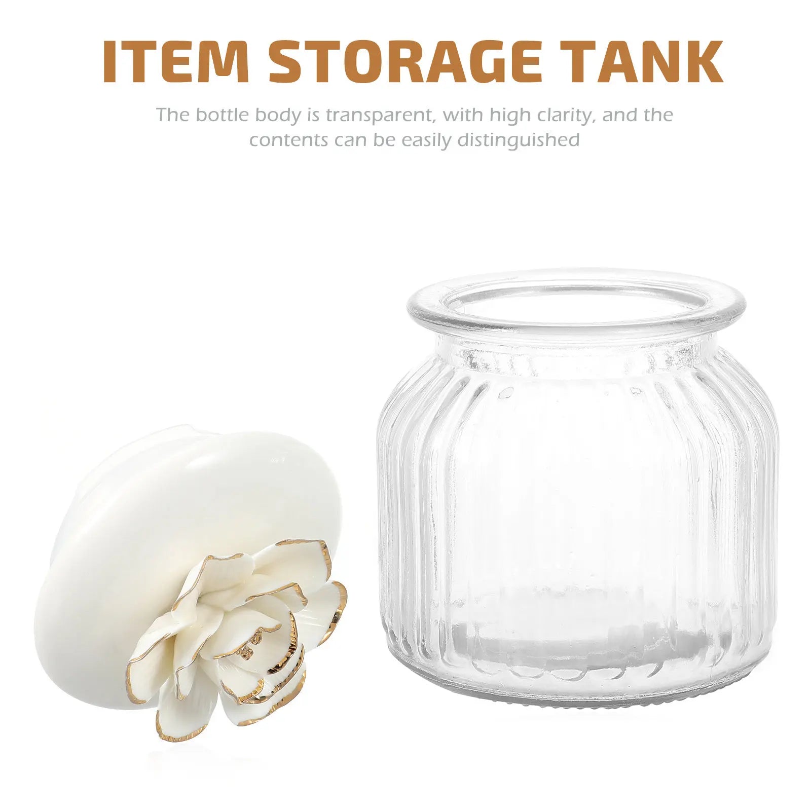 Clear Glass Food Storage Jar Ceramic Lid Transparent Sealed Kitchen