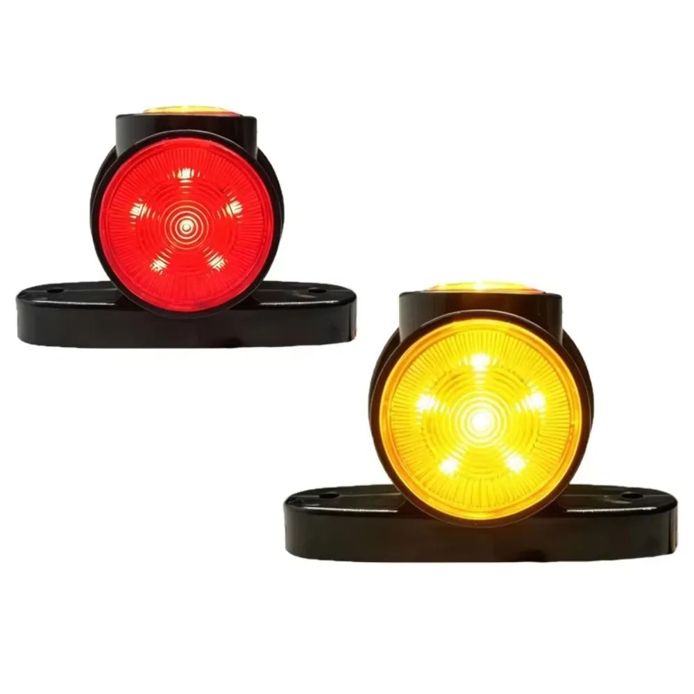 2 PCS Small Red Yellow LED Tail Light 12V 24V Waterproof Side Marker Lighting Taillight Car Outline Marker Light Van Zpaxo 2 PCS