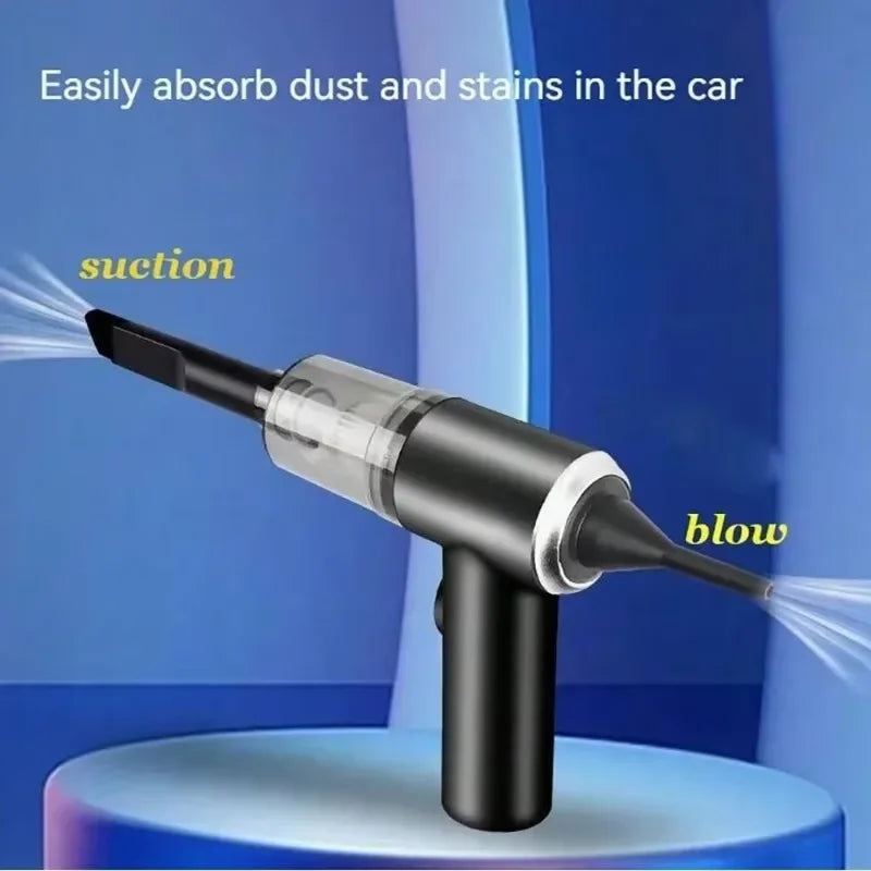 Portable Cordless Handheld Car Vacuum Cleaner Dual Use Blowing & Suction with Multi-Nozzles for Car Home Pet Office Zpaxo black