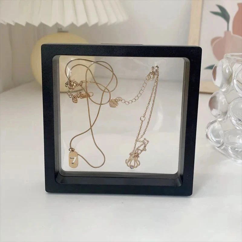 PE Film Jewelry Storage Box 3D Packaging Case Stand Floating Frame
