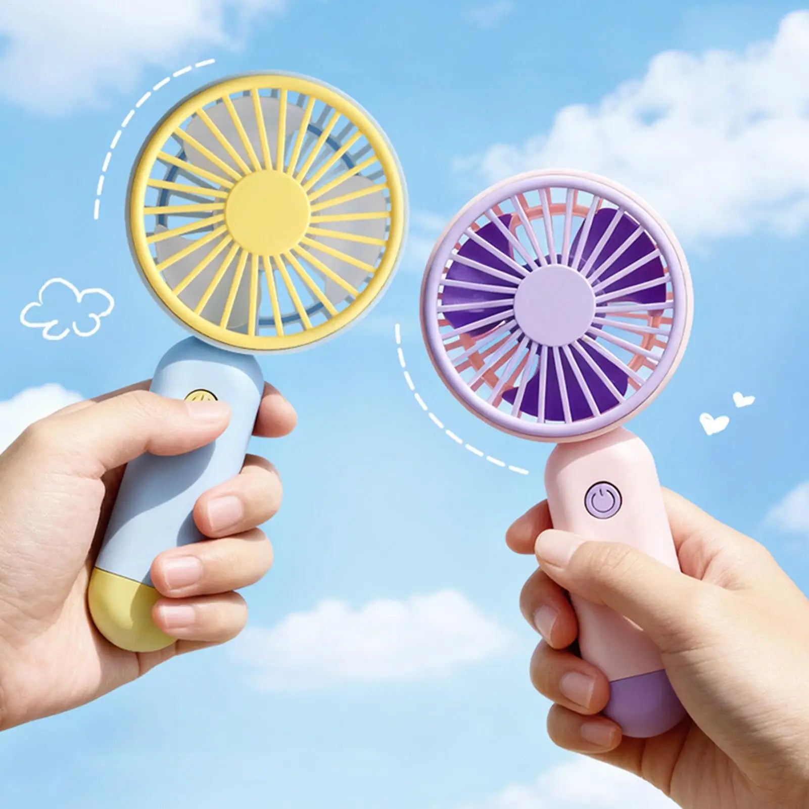Portable Handheld Fan Rechargeable 3 Speed Ultra Quiet Mini Pocket