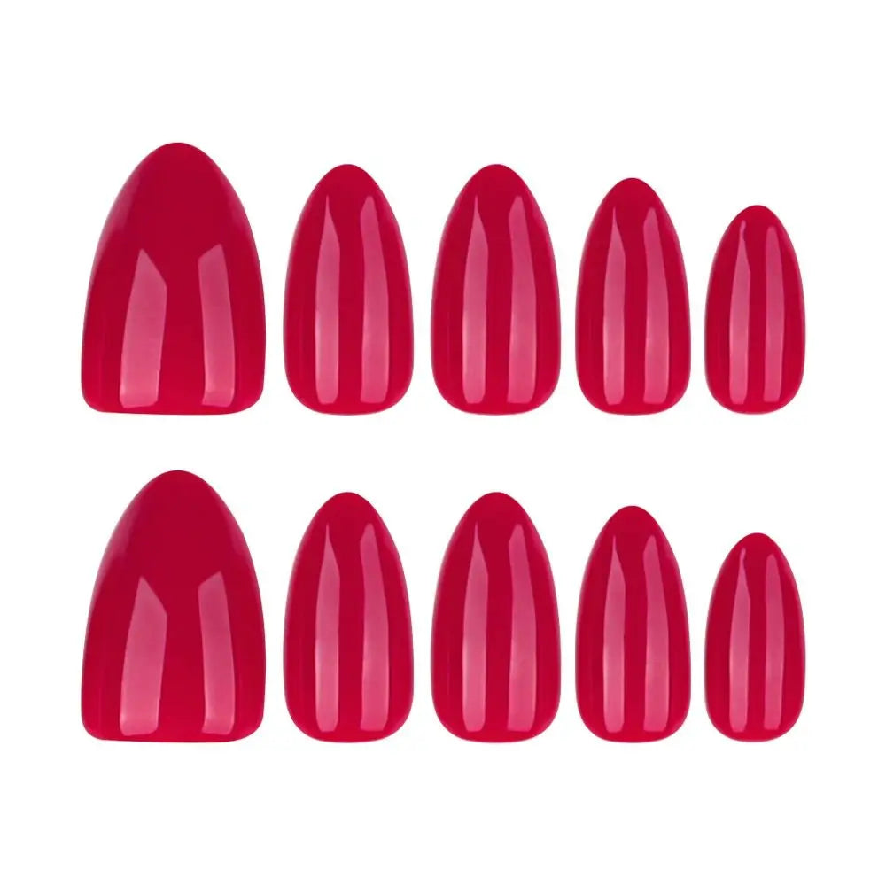 Manicure Long Almond False Nails Simple French Press Solid Detachable Zpaxo