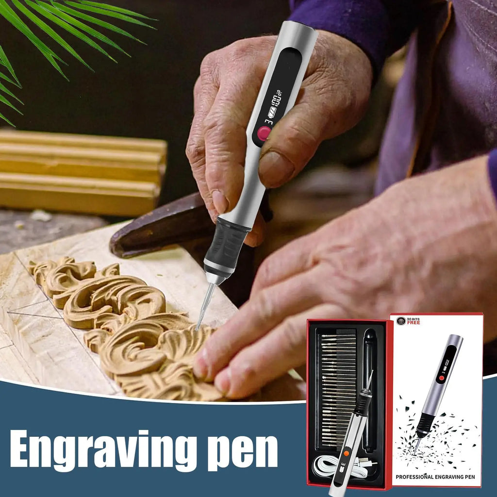 Electric Engraving Pen Cordless Engraving Tool Glass Etching Tool for DIY Enthusiasts Artists Jewelry Makers Hobbyists Zpaxo