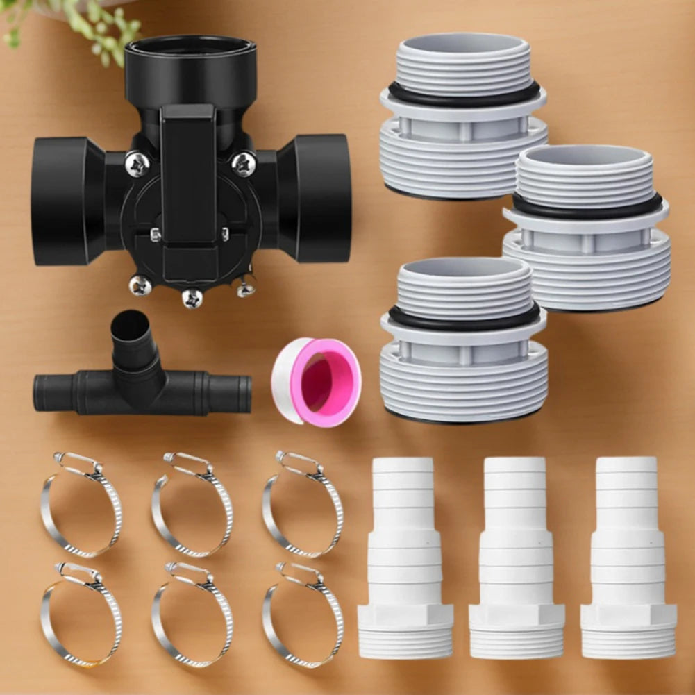 3 Way Swimming Pool Bypass Stop Function Diverter Valve Hose Adapter