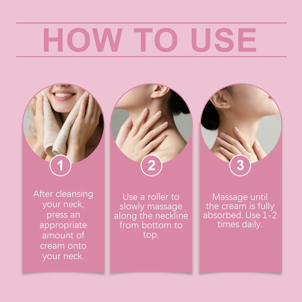 Neck Roller Care Cream Massager Firming Smoothing Moisturizer Gentle Nourishing Long Lasting Hydration Body Care 100g Zpaxo
