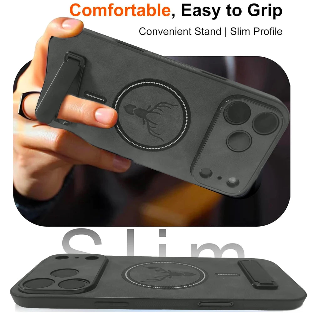 UYUXIO Magnetic Mobile Phone Case Kickstand Iphone 17 Max 16 15 14 13