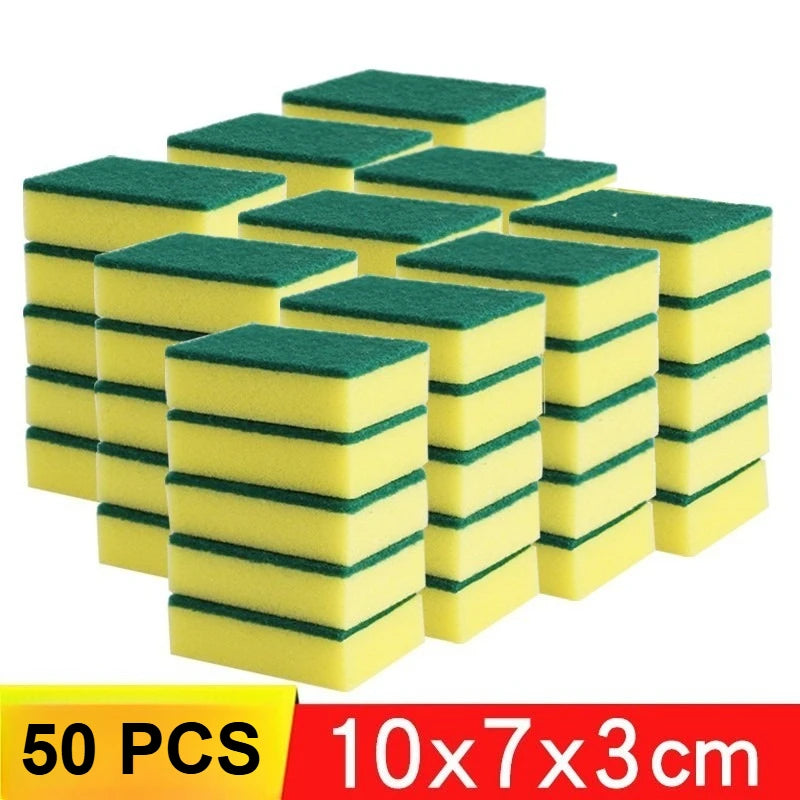 1-60PCS Kitchen Sponges Dual-Sided Scrub Pads Super Absorbent Dish Towel Scratch Resistant Scrubbing Sponge Highly Absorbent Zpaxo 50PCS