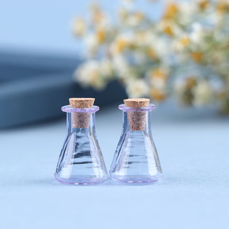 ▶2Pcs Mini Glass Color Bottle Wishing Bottle Tiny Jars Vials Mini Storage Bottle Zpaxo Purple