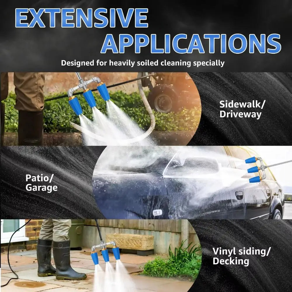 360-Degree Rotation Pressure Washer Nozzles 1 Quick Connector 4000 Zpaxo