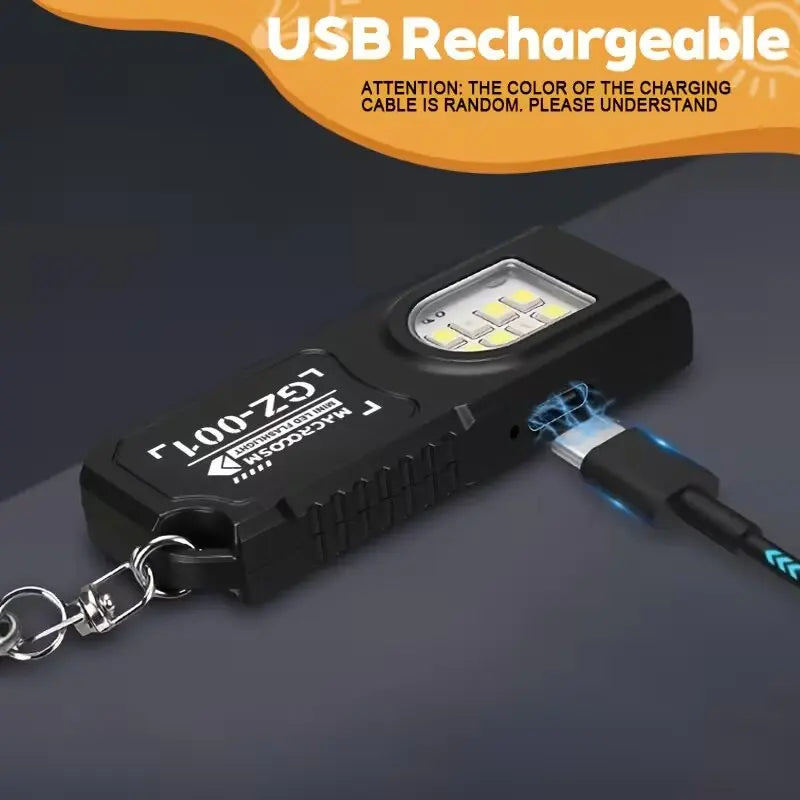 Mini Rechargeable Keychain Flashlight – Magnetic EDC Pocket Light Keychain Flashlight Zpaxo