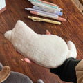 Cute Plush Cat Shaped Pencil Case Large Capacity Stationery Storage