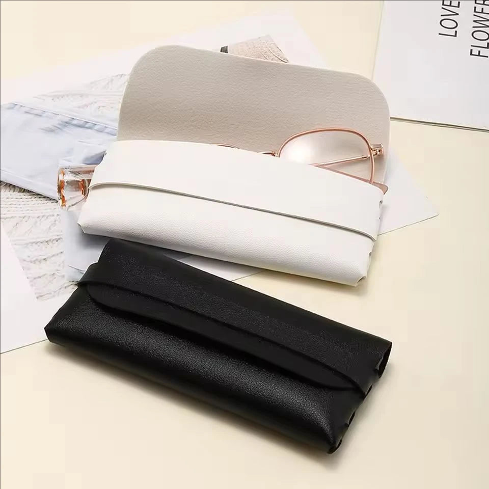 Black White Soft Stylish Leather Glasses Cases Protection Bags Travel