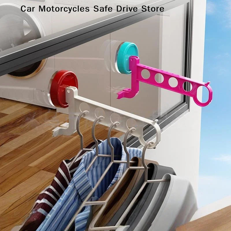CM1Pcs Portable 5-Hole Laundry Rack Colorful Suction Cup Hangers