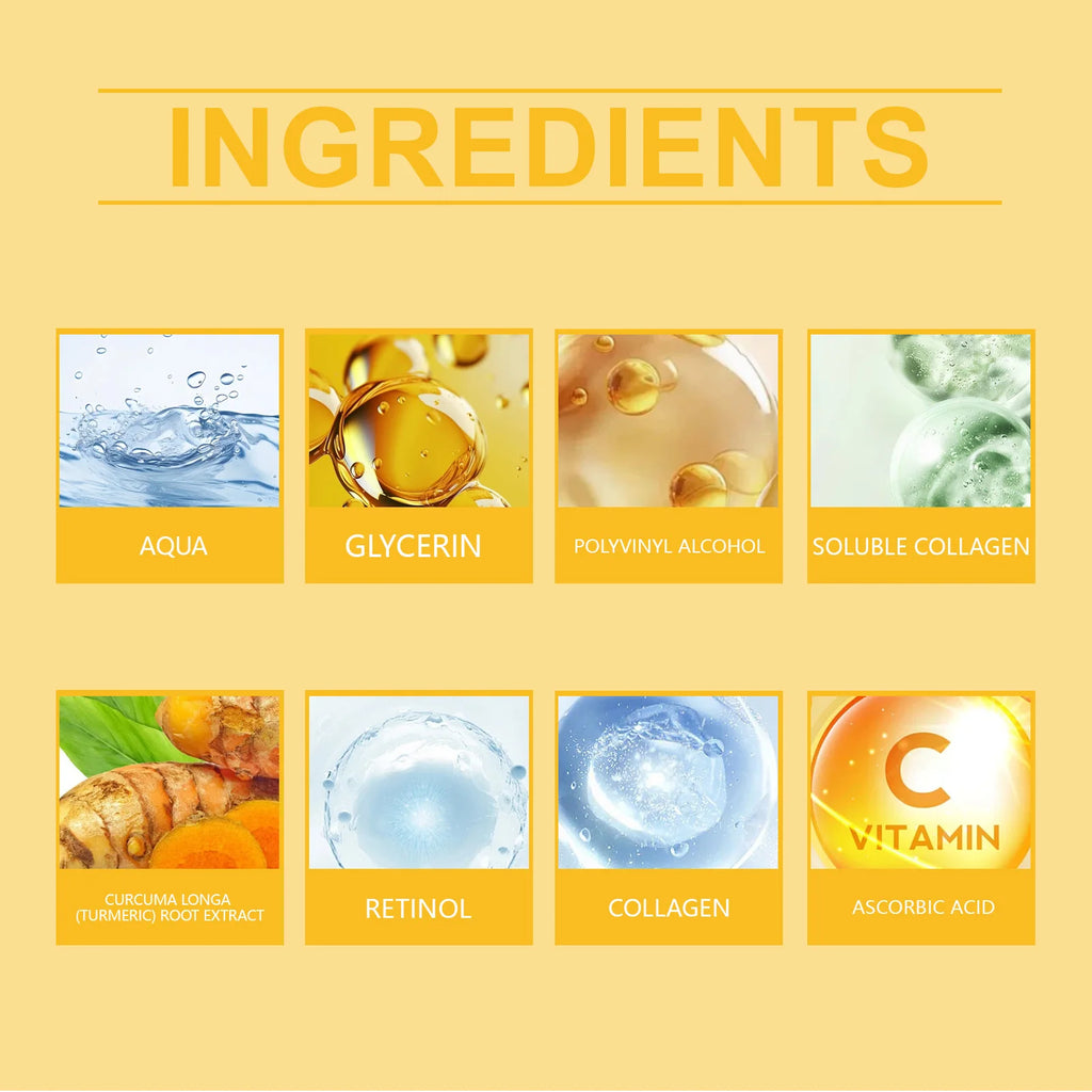 Turmeric Peel Off Mask Vitamin C Retinol Collagen Face Mask for Skin Care Winter Skincare Deep Hydration Moisturizer Serum 75g Zpaxo