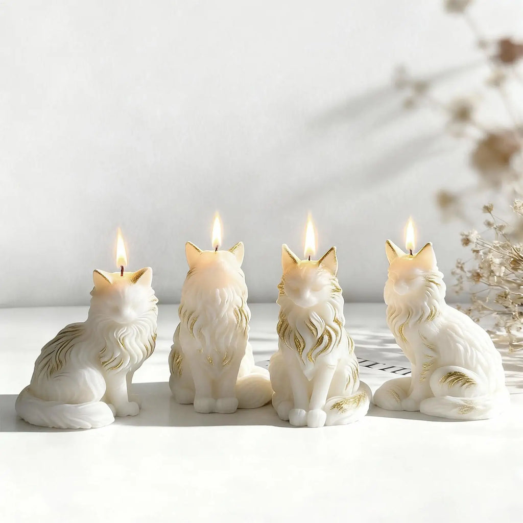 Cat Resin Mold Sitting Shape Concrete Cement Plaster Soap DIY Epoxy