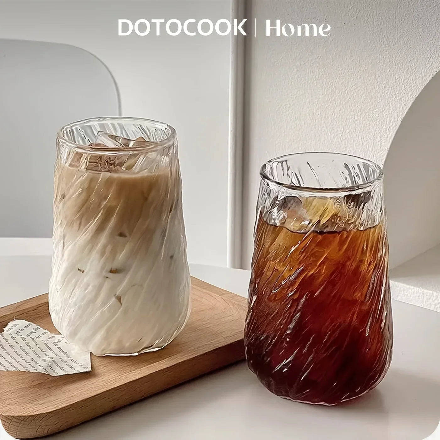 400ML Coffee Mug Glassware Stripe Glass Cup Ice Mug Transparent Glass Tea Cup Drinkware Juice Milk Mocha Cups Kitchen Supplies L Zpaxo 400ML 2pcs