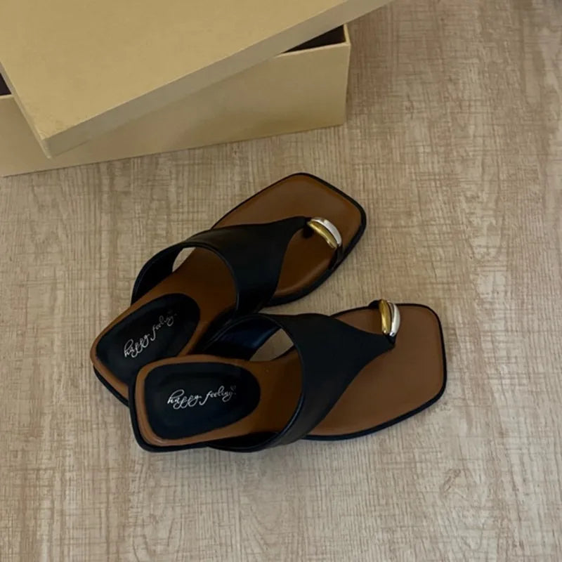 Platform Wedges Heel Clip Toe Women Slippers Concise Dress Street
