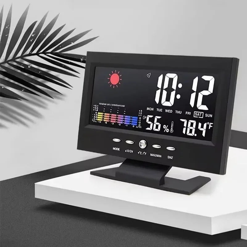 Multifunctional Digital Weather Clock Home Thermometer Hygrometer