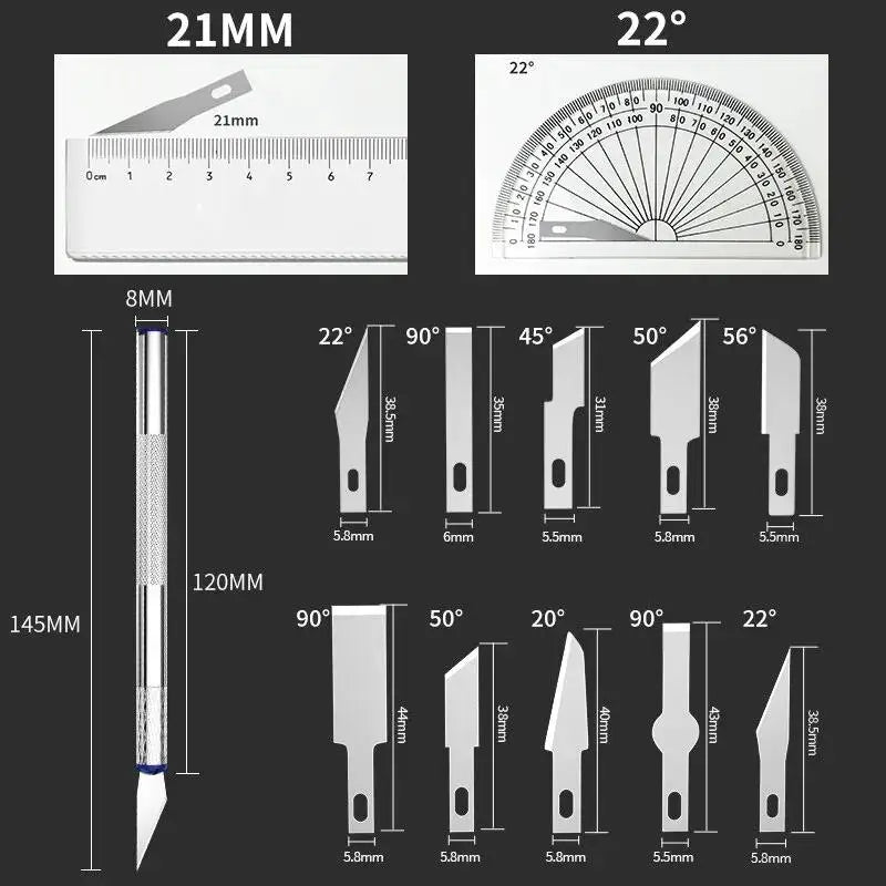 Non-slip Metal Scalpel Knife Tool Paper Cutter Engraving Craft Knives