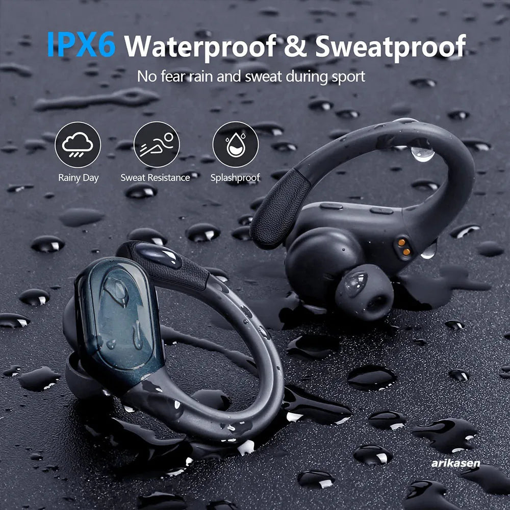 Wireless Headphones Bluetooth 5 3 Earphones 75Hrs Playtime Mic LED