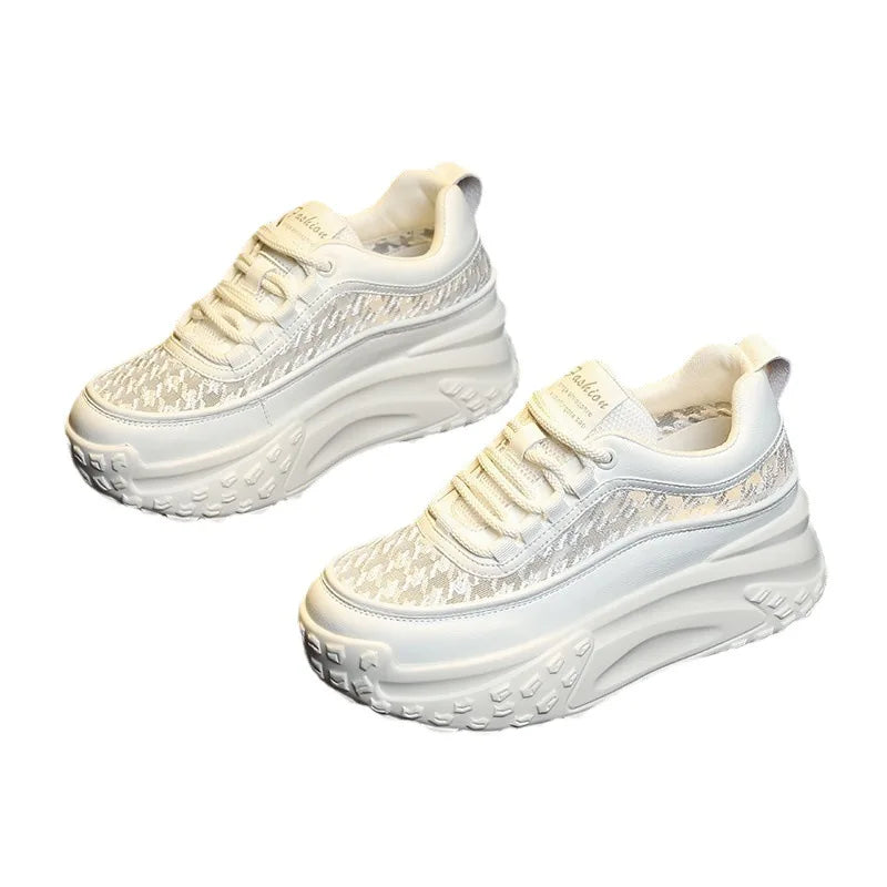 2023 Air Mesh Fashion Leather Comfy Breathable Shoes Chunky Sneaker Zpaxo