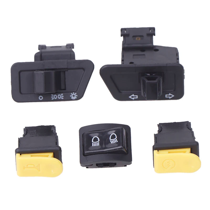 5-Piece Motorcycle Button Switch Set – Horn, Headlight & Turn Signal