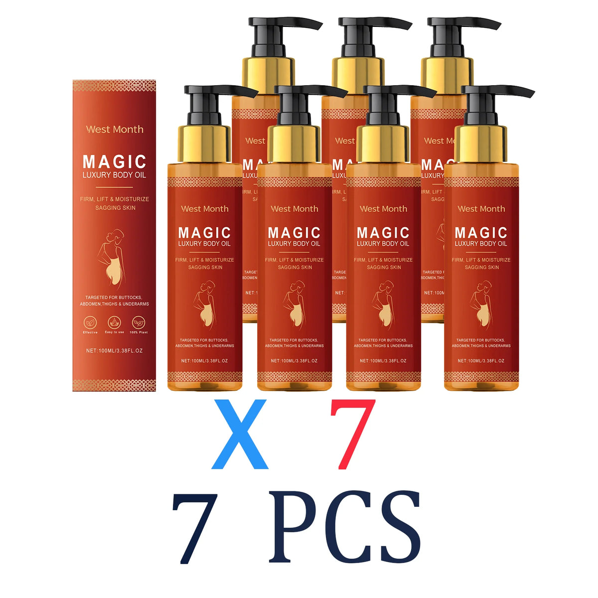 1/2/3/4/5/6/7/8/10Pcs Collagen Body Oil Long Lasting Moisturization Stabilizing Restoring Flaky Skin Care Barrier Protection Oil Zpaxo 7 Pcs