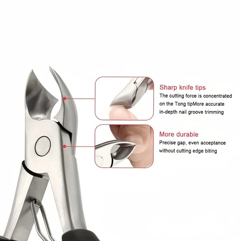 Nail scissors and ingrown toenail pliers combo set - Eagle-tipped pliers for thick big toenails, specialized manicure tool Zpaxo