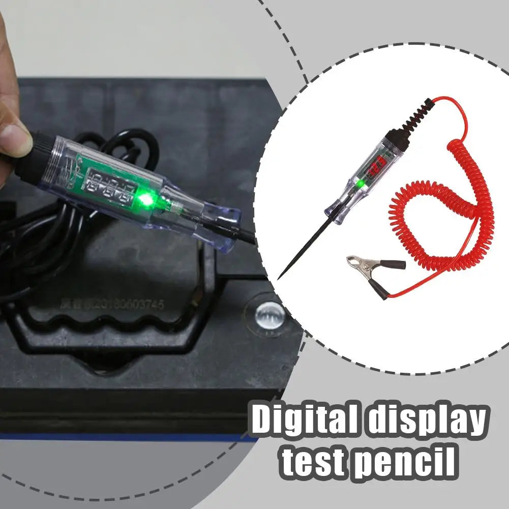 12V 48V DC Car Digital Display Test Pen LED Circuit Tester Auto Diagnostic Probe Electric Measuring Pen Automotive Repair Tools Zpaxo