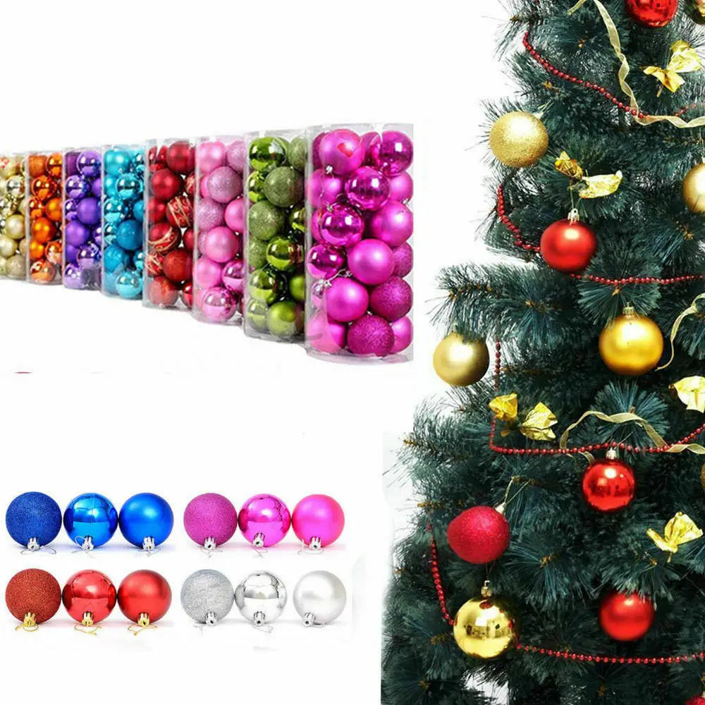 24-Pack 3cm Glitter Christmas Ball Ornaments – Xmas Tree Baubles