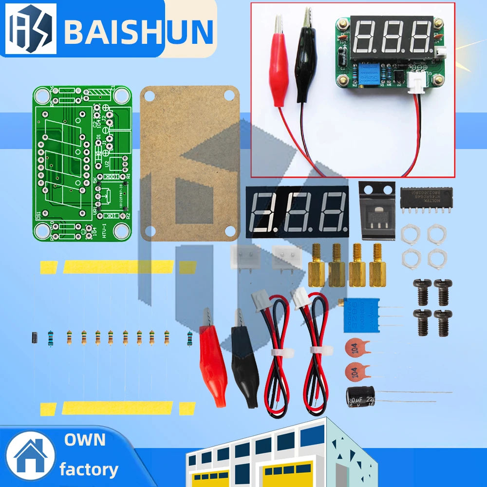 VOT-8 Full DIY Electronic Voltmeter 3 5-25V DC Measuring Range Zpaxo Default Title