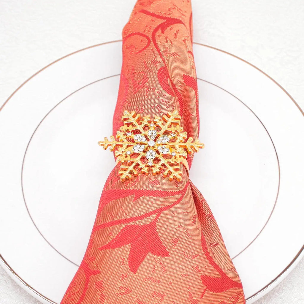 Christmas Rhinestone Snowflake Napkin Rings Sparkling