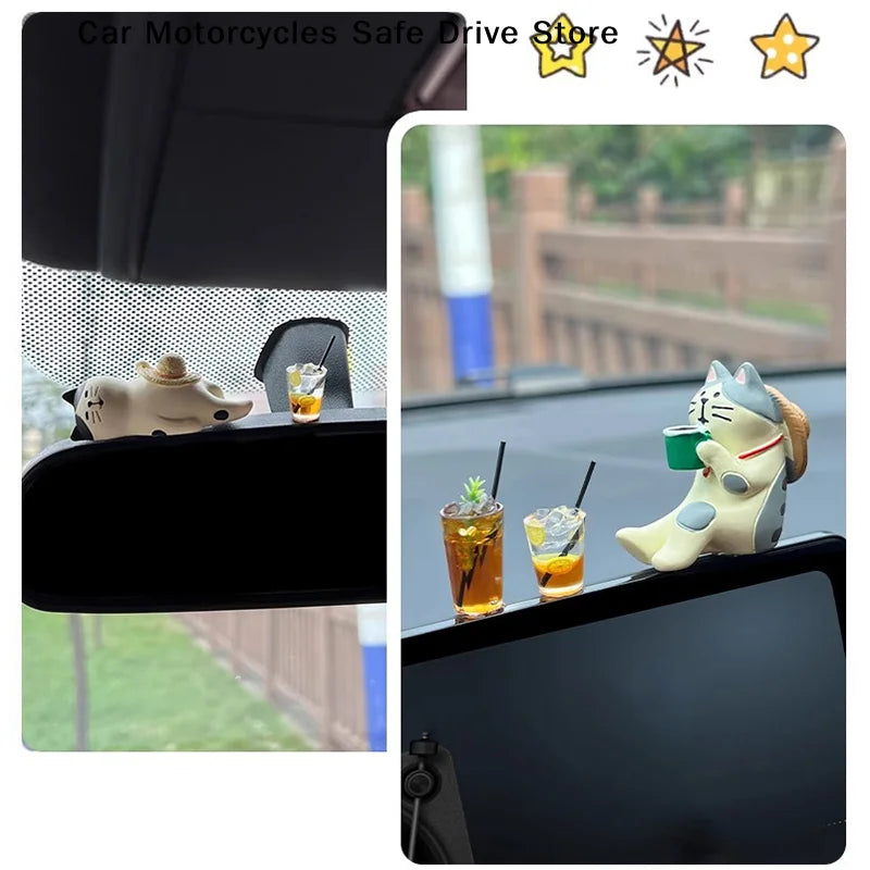 CM1 Mini Lemon Tea Coffee Action Figure Auto Dashboard Ornaments Cute