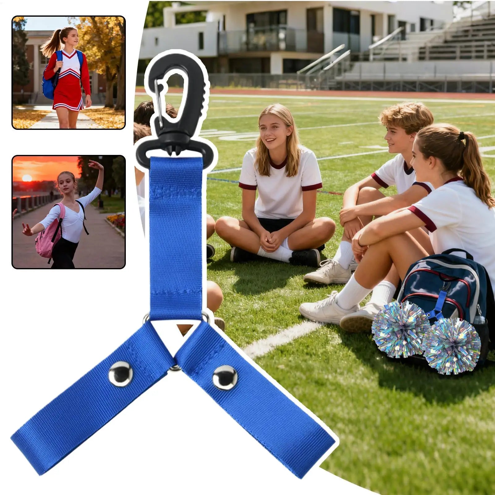 Pom Holder Cheer Bag Click Fastener Organizer Hanger Clip Dance
