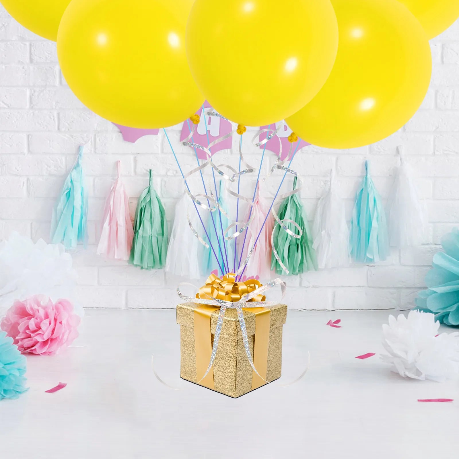 6 Rolls Festive Balloon Ribbon Glitter Curling Tying Decorations