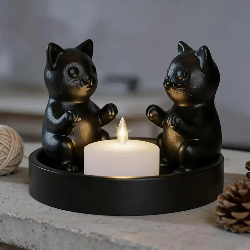 1pcs Cat-Shaped Candlestick – Cozy Desktop & Home Decor for Living Room, Bedroom, Study, Meow Theme Zpaxo