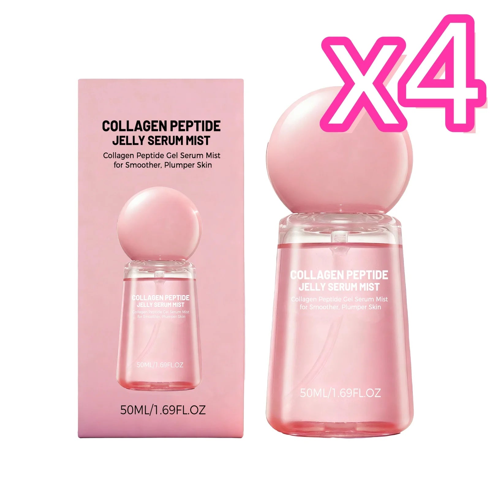 Collagen Peptides Jelly Serum Mist – Hydrating Face Spray Face Serum Spray Zpaxo 50ml Boxed x 4