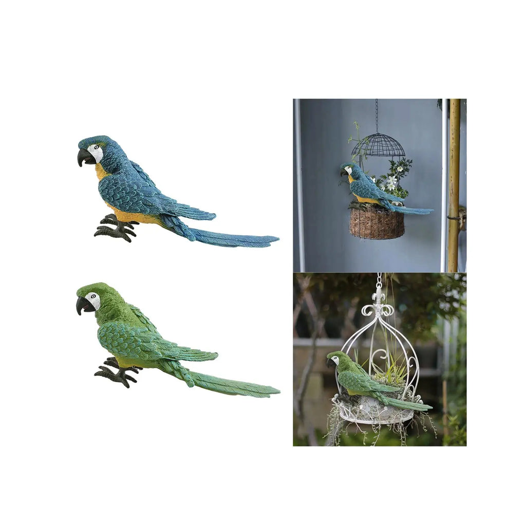 Artificial Parrot Model Bird Ornaments Cute Crafts Fake Parrot Decor Model for Garden Home Backyard Porch Indoor Outdoor Zpaxo