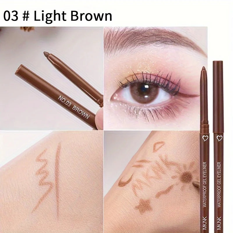 Smooth Waterproof Eyeliner Gel Pencil Blue Brown Eyeliner Soft Easy Wear High Pigment Matte Concealer Pen Lasting Eyes Makeup Zpaxo 03