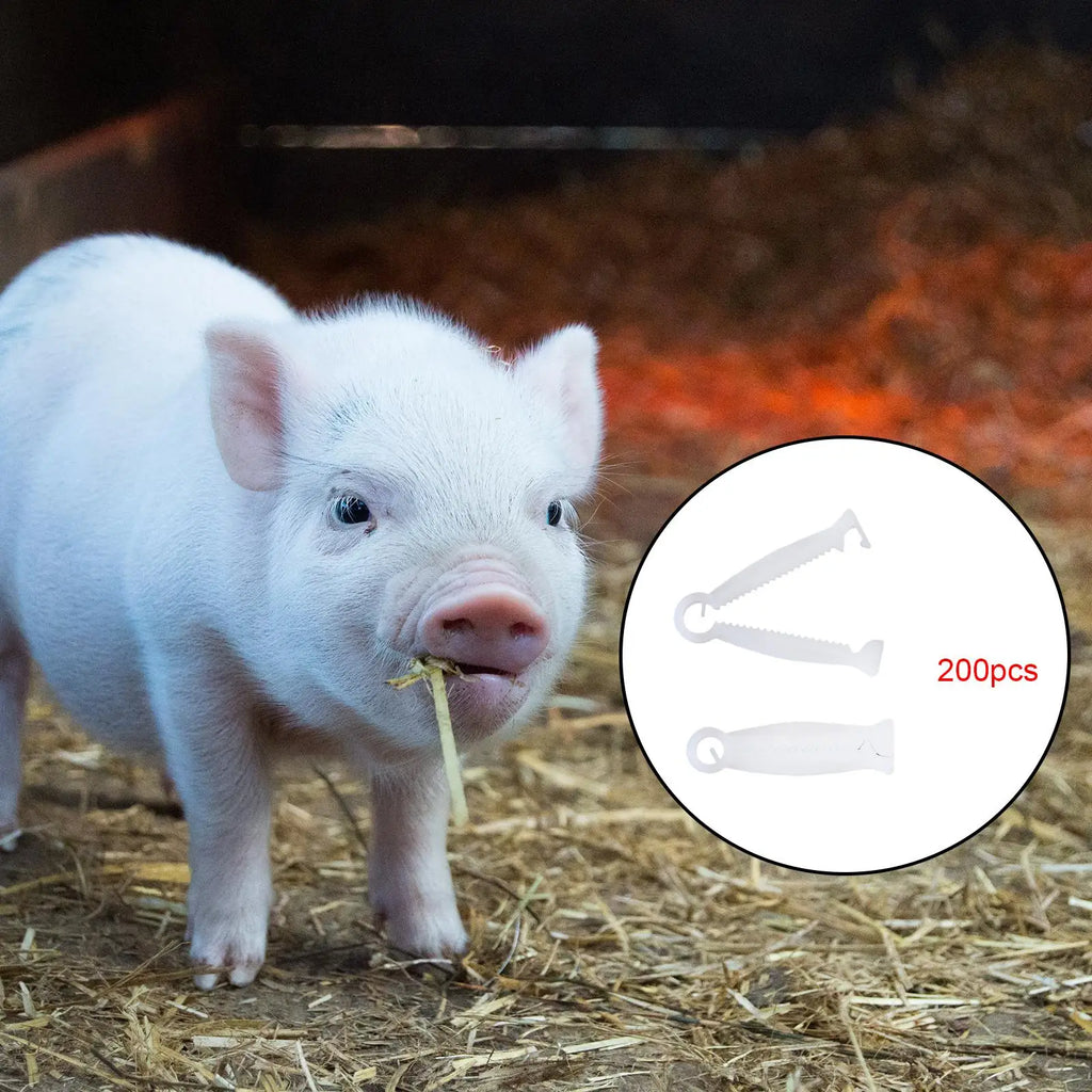 200Pcs Disposable Whelping Kits Multipurpose Portable Practical Pig Umbilical Cord Clip for sheep Sheep Cow Farming Pigs Zpaxo