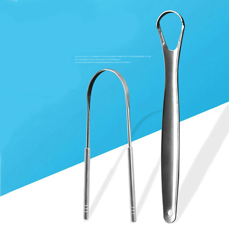 Tongue Scraper Stainless Steel Cleaner Oral Care Hygiene Dental