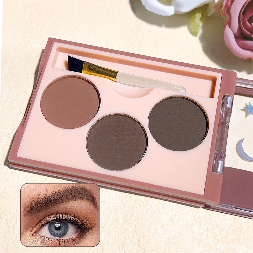 Three-color eyebrow pink women's waterproof and sweat-proof long-lasting three-color plate women's waterproof natural contouring Zpaxo