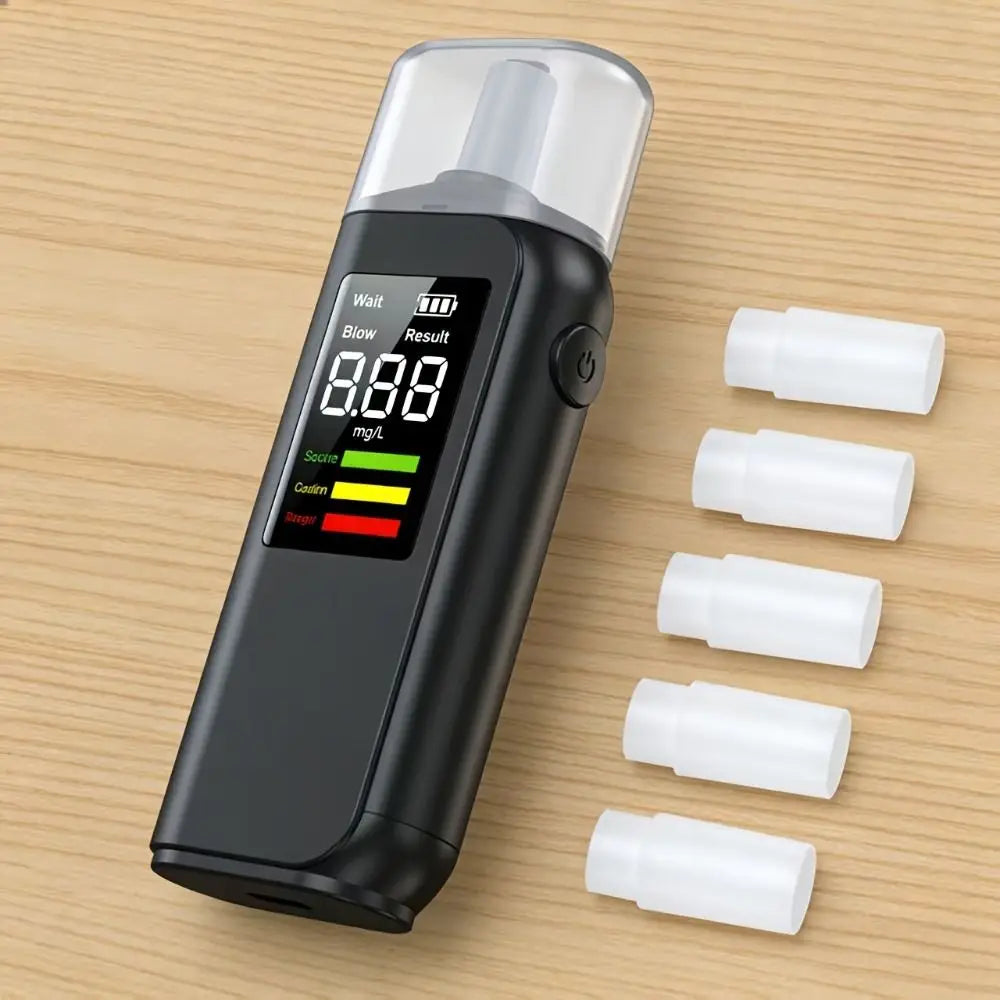LED Digital Display Breathalyzer Analyzer Non-Touching Blowing LED Screen Digital Breathalyzer Durable Anti-slip Zpaxo