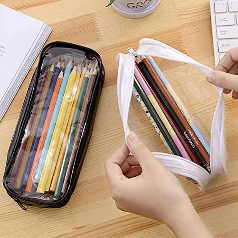 Transparent Waterproof Pencil Case – Large Capacity Organizer Pencil Pouch Organizer Zpaxo